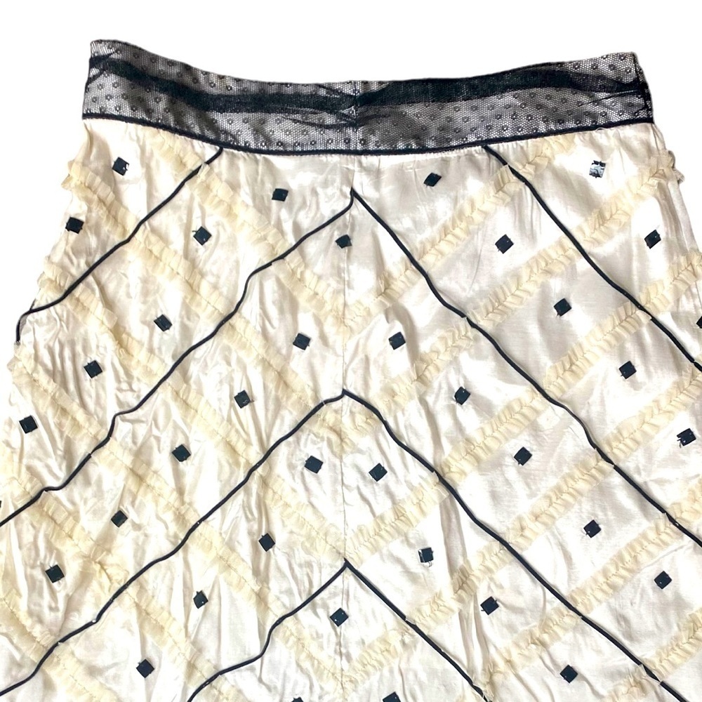Free People Mini Skirt Size 2 Sequin Beaded A-Line Y2K Fairy Rave Festival Lace - Picture 3 of 6